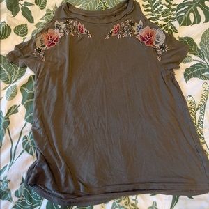 Soft and Sexy green with flowers American Eagle top